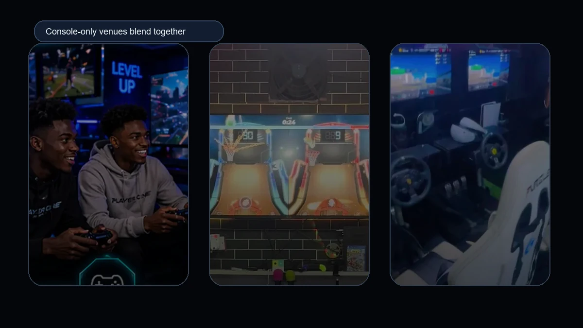 Console gaming setups that make venues look similar