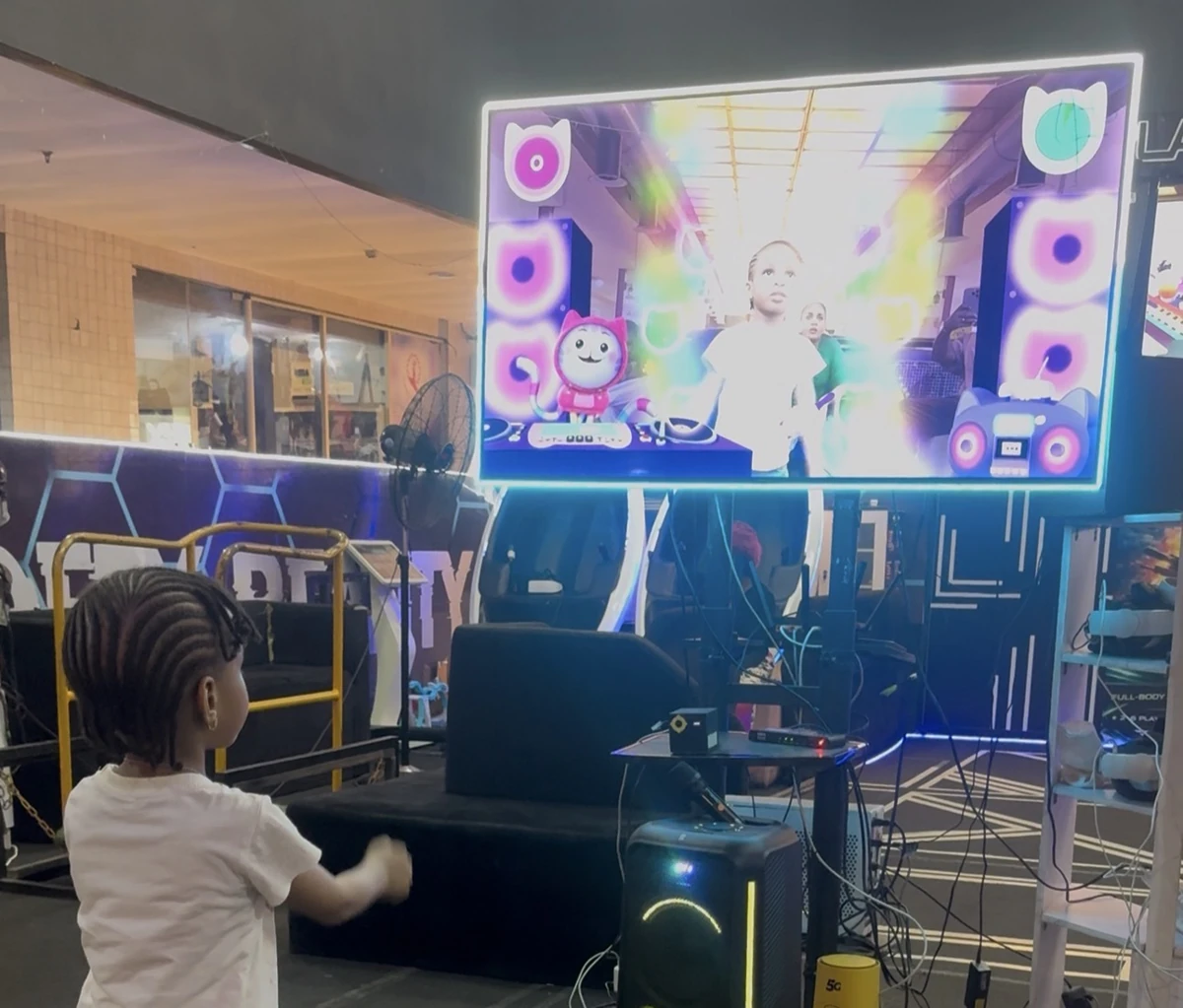 Player One Nex Playground gameplay; screen and unit pictured.