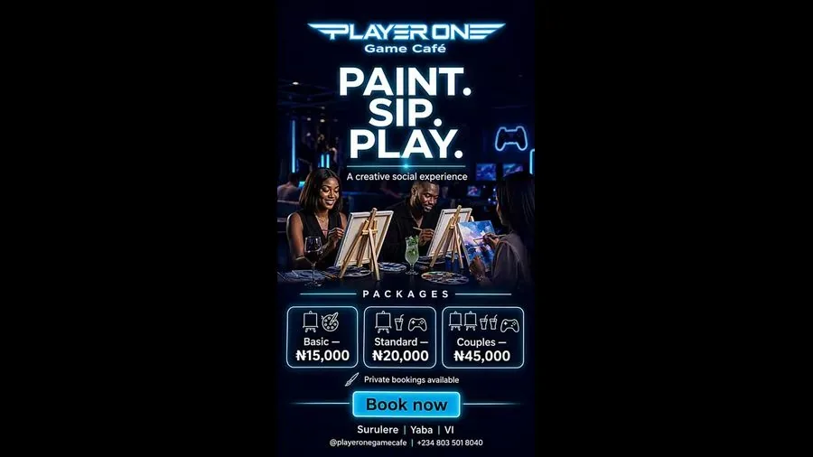 Paint Sip Play creative activity at Player One