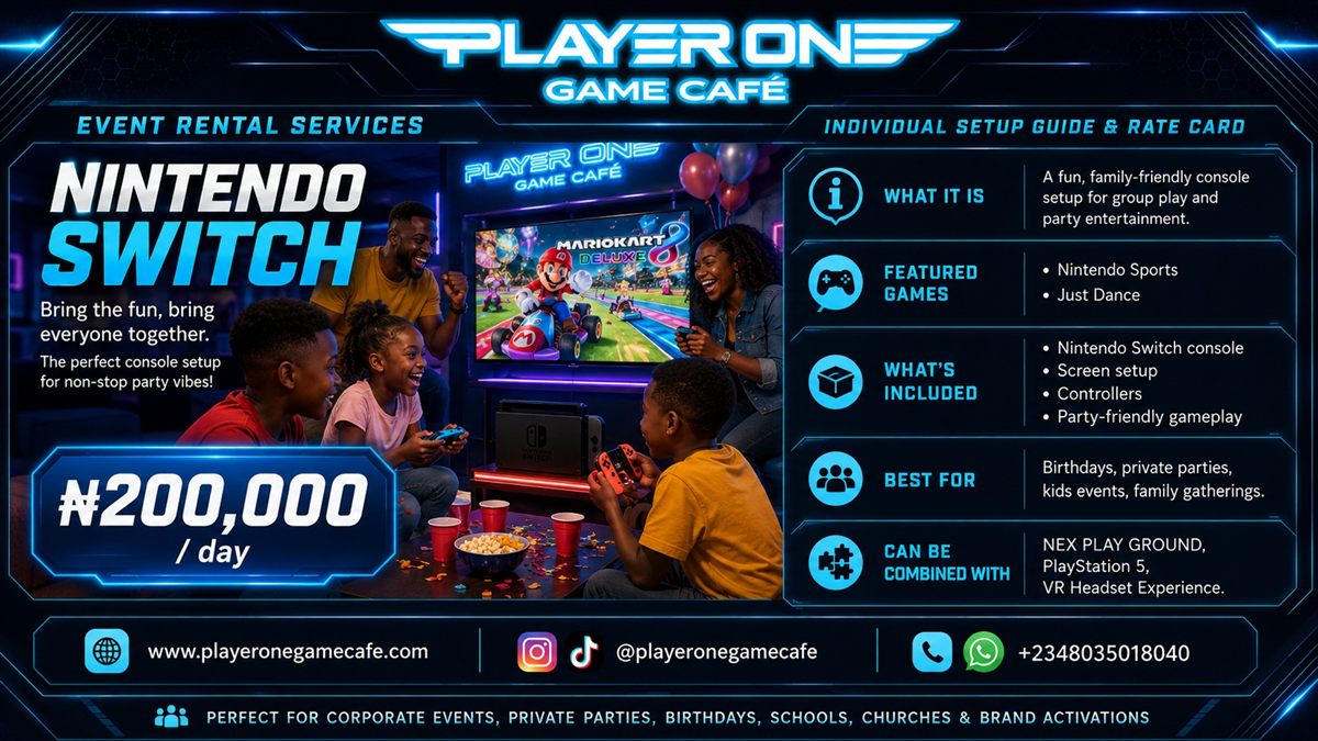 Nintendo Switch party rental for small events and youth groups