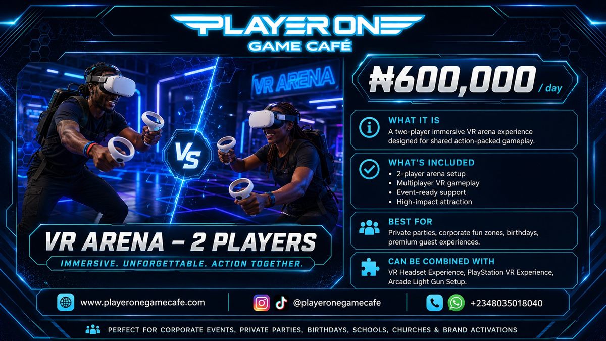 Two-player VR Arena rental setup for events