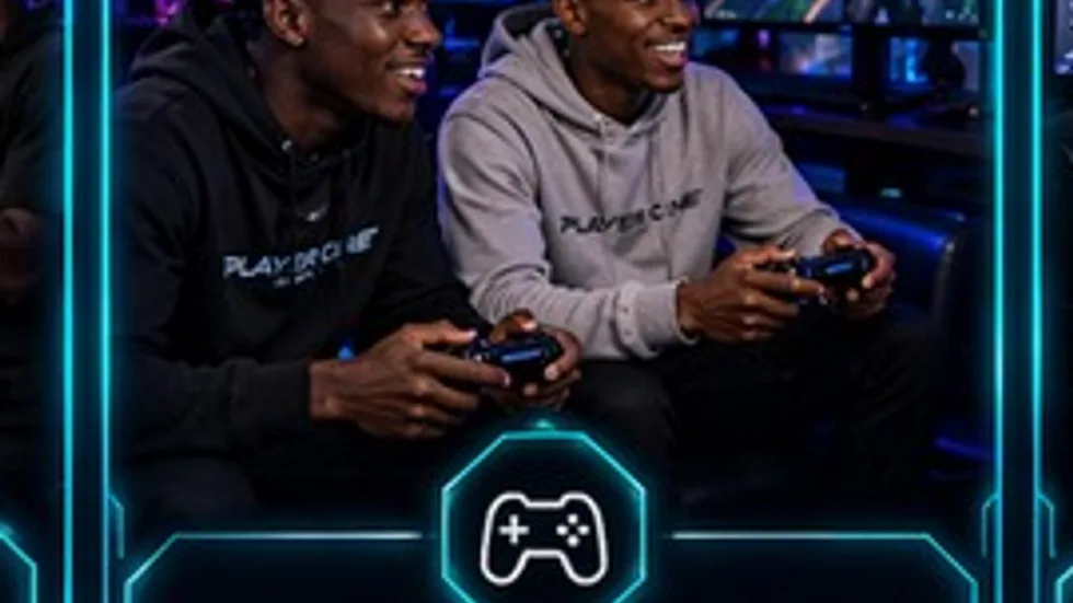 Players with controllers in the Player One console gaming section