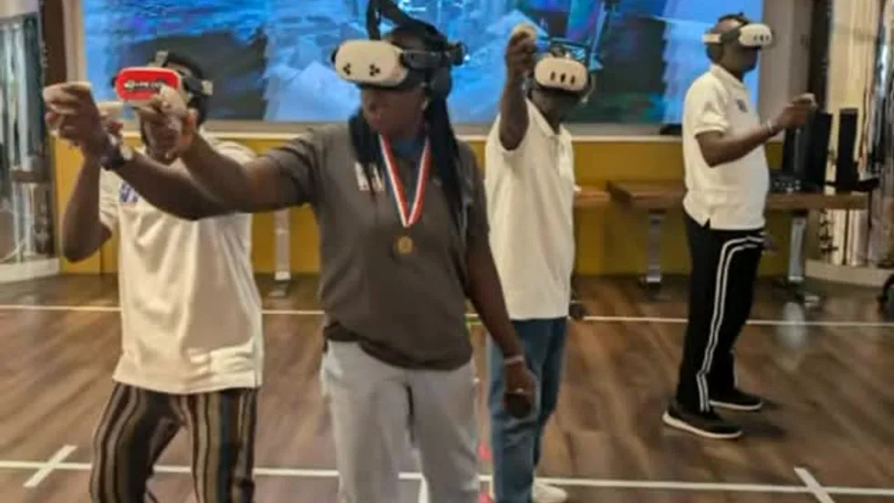 VR arena players at Player One Game Cafe Lagos