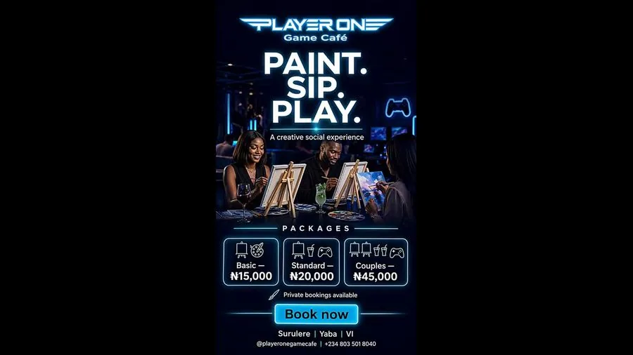 Player One Game Cafe lounge for creative social sessions