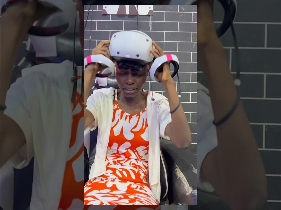 First time virtual reality visitor at Player One Game Cafe