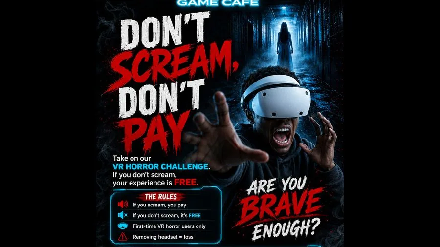 Do not scream VR horror challenge at Player One Game Cafe