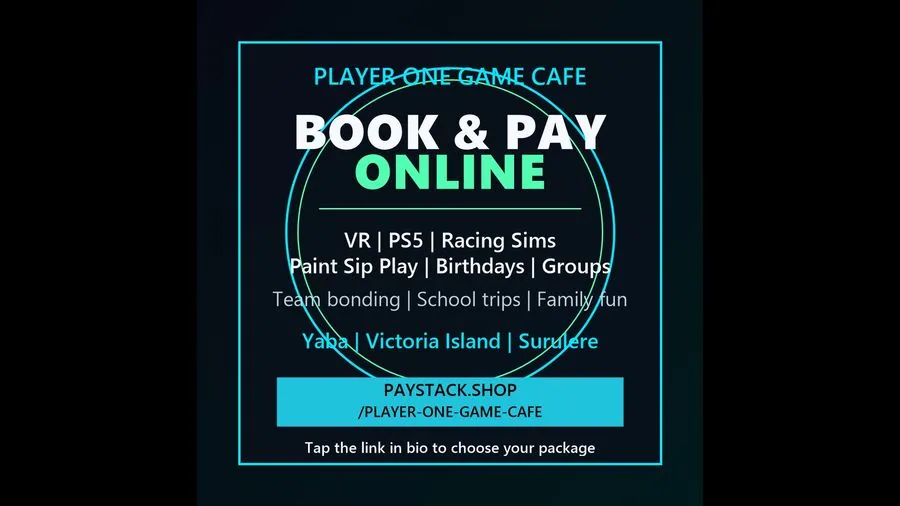 Pay online and package planning for Player One Game Cafe