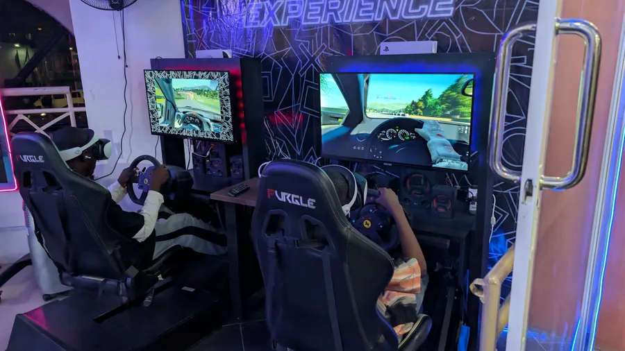 Racing simulator session at Player One Game Cafe Victoria Island Silverbird